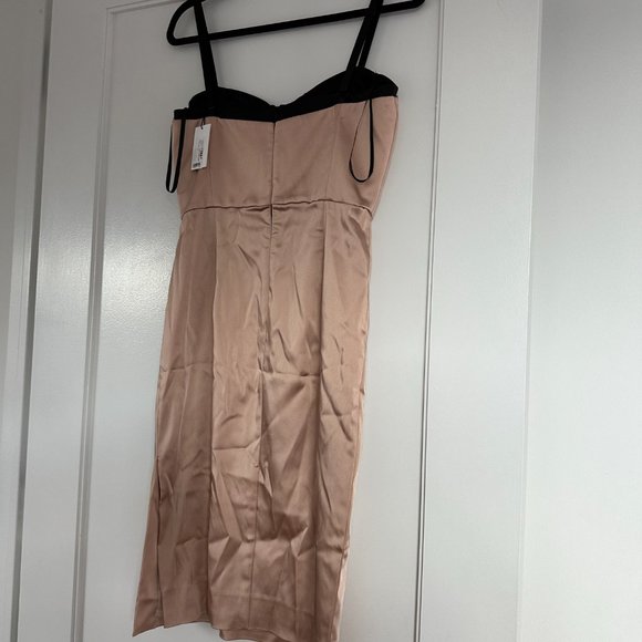 NWT Milly Tara Sheath Mini Cocktail Dress Bodycon Black Strap Sz 2 Blush - Picture 8 of 8